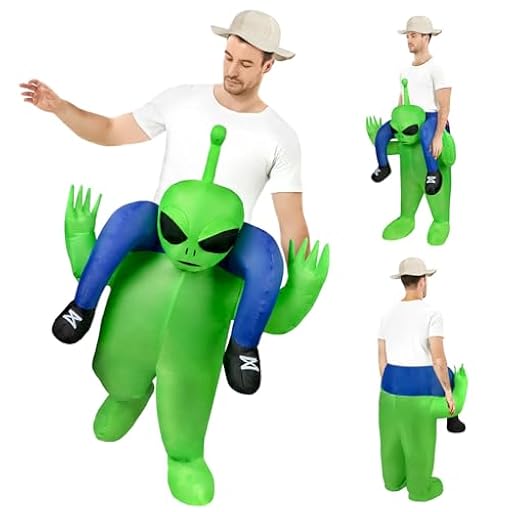 AYBUY Disfraz inflable de alienígena, disfraz inflable verde, cómodo de llevar, disfraz inflable para adultos con sistema de inflación, carnaval, Halloween, verde, cosplay para fiestas, 160-190 cm | Ya disponible en tu tienda friki favorita! En mundofriki.es!