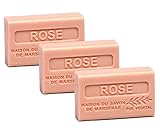 Maison du Savon de Marseille - 3er-Set Provence-Seifen mit Sheabutter - Rose - 3 x 125 g