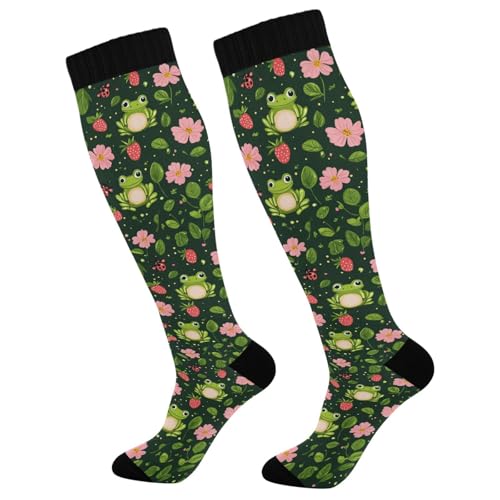 Image of Wusikd Pirate Skulls Compression Socks for Women and Men Circulation Cute Long Socks for Athletic Running 1