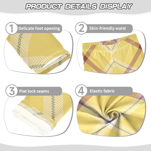 Check Plaid Yellow Shorts for Toddler Girls Cotton Cartwheel Shorts Swimsuit Under Skirt3