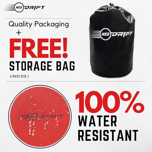 Image of NEODRIFT 'SuperTech' Car Cover for Maruti Suzuki Ertiga 2026 (100% Water-Resistant, All Weather Protection, Tailored Fit, Multi-Layered & Breathable Fabric) (Colour: Red+Black)