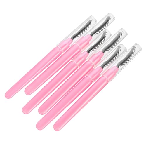 Ipetboom 6pcs Eyelash Makeup Brush Set Silicone Bristles Lash Brush Applicator for Lashes Travel Size or On-The-go