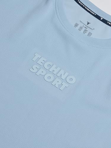 Image of TECHNOSPORT Men Printed Oversized Round Neck T-Shirt with COTFLEX, Dry Fit Sports Tee, Oversized Activewear T-Shirt for Gym, Running, Sports & Casual Wear