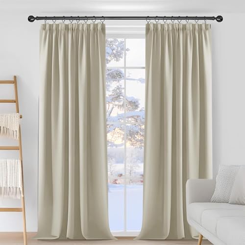 Rideau occultant thermique isolant design moderne en beige clair - 7
