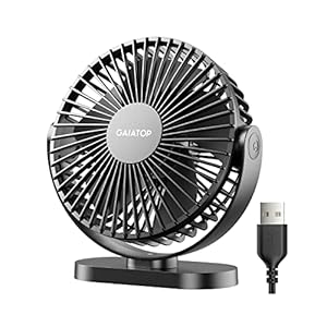 Gaiatop USB Desk Fan, 5.5 Inch Small Quiet Powerful 3 Speeds 90° Rotate, Personal Mini Portable Desktop Table Fans, Cooling for Home Office Car Travel Indoor Outdoor Pink