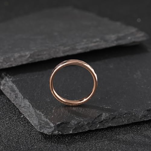 Personalized 4mm Tungsten Carbide Wedding Ring for Men Women Custom Engraved Faceted Dome Polished Blue Wedding Band Size 6-134