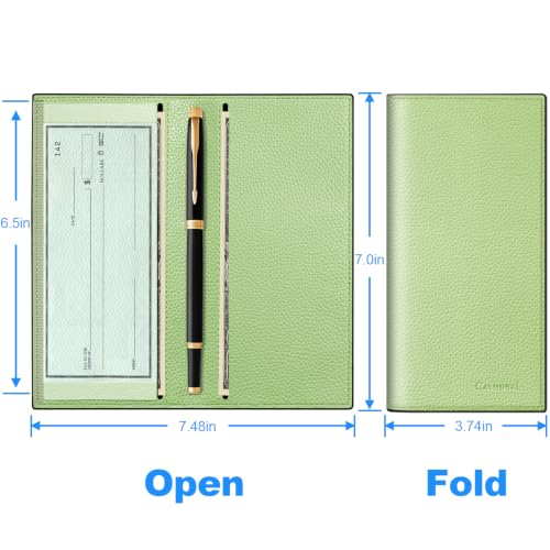 Image of CASMONAL Checkbook Cover for Women & Men, PU Leather Wallet RFID Blocking