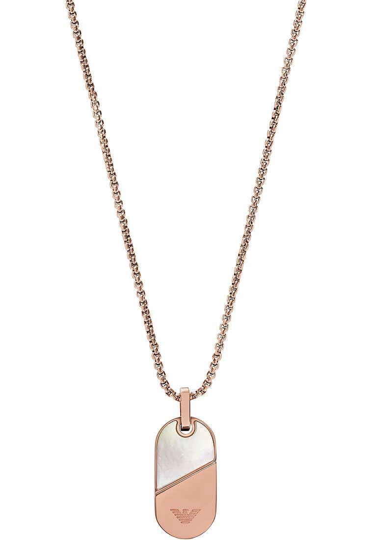 EMPORIO ARMANI Damen-Edelstahl mit Karabinerverschluss Anhänger-Halskette