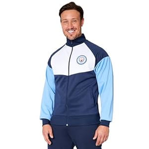 Manchester City F.C. Mens Zip Up Track Jacket with Pockets