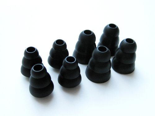 8Pcs : 4 Small And 4 Large Black Soft Triple Flange Replacement Eartips Earbuds Set Compatible With Audio-Technica Ck Series Cks Series Ckm Series Ckl Series Ckf Series Anc Series In-Ear Earphones #TOP3