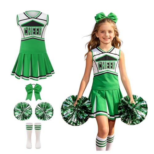 Disfraz de animadora para niñas 8-9 años color verde