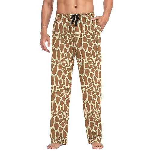 Giraffe Skin Pajama Pants African Wild Animal Men's Pajama Bottoms Lounge Sleepwear PJs Casual Sleep Pants L4