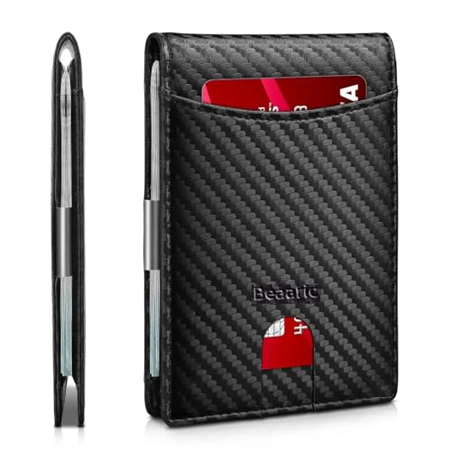 Slim Minimalist Wallet for Men & Women with RFID Blocking – Features Money Clip Scratch-Resistant Design, and Holds Up to 7 Cards – Front Pocket Wallet for Everyday Use