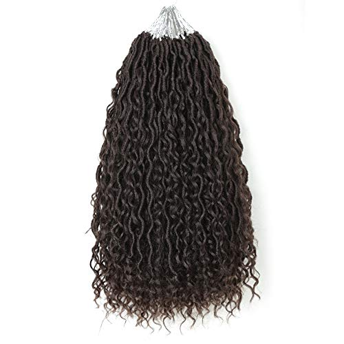 5packs NEW Goddess Locs Crochet Hair 14 Inch River Fauxs Locs Wavy Crochet With Curly Hair In Middle And Ends (14 inch (Pack of 5), 4#)