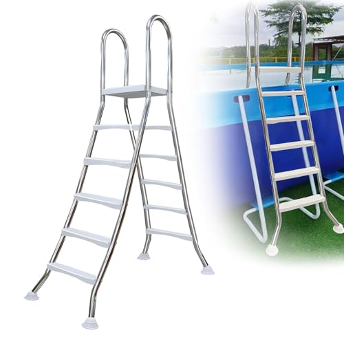Escalera para Piscina Elevada 5 Peldaños Acero Inoxidable miniatura 1