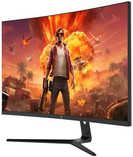 Image of GAMEPOWER F20 27 Inch Curved Gaming Monitor, 120Hz 1080p Display, 1ms Response Time, AMD FreeSync, HDR Support, 125% sRGB, RGB Backlight, Dual Speakers, Zero Frame Design, HDMI and VGA Inputs, 1500R