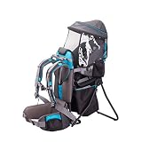 BJYX Babyrúckentragen Tragbar und Faltbar mit Markise Babytragen für Bergsteigen Reisen Wandern Outdoor Camping Maximale Belastung 20 Kg,Blau