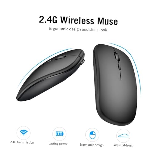 Mouse per Computer con Ricevitore DPI Ultra Sottile Portatile 2.4 G per Studenti di Ufficio wireless usb bianco