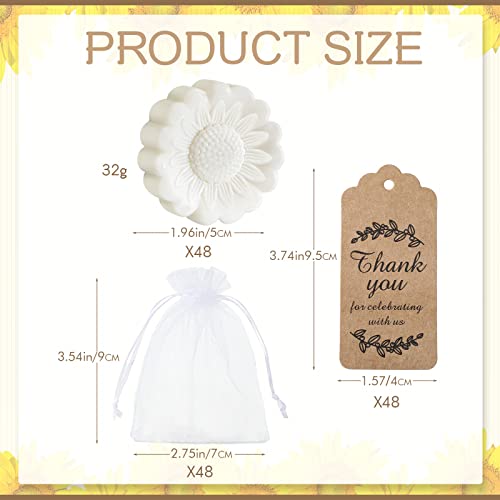 Buryeah BO-BURYEAH-315 48 Set Sunflower Style Mini Soap For Wedding Party Favors Bridal Shower Baby Shower Guests Gifts Cute Handmade Soap thumb #1