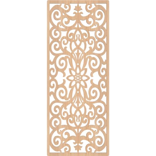 Image of Buel Decorative Pierced Fretwork Wood Wall Panels, 15 3 /8 inchW x 39 3 /8 inchH x 1 /4 inchT, Hickory