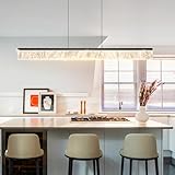 Waikmdv Modern Chandelier 47.2in Black LED Chandeliers Linear Pendant Light Fixtures for Dining Room Kitchen Island Adjustable Hanging Ceiling Acrylic 3000K