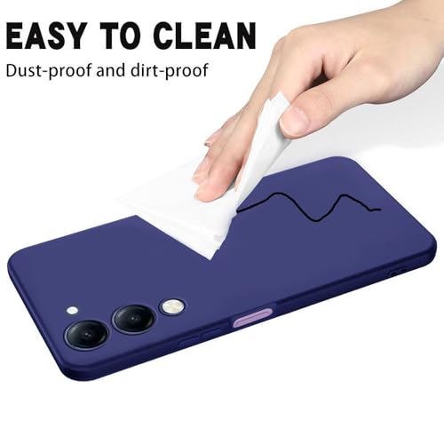 Image of Back Cover for iQOO Z10 Lite 5G | Full Camera Protection | Premium Liquid Silicon Case | Flexible Bumper Case for iQOO Z10 Lite 5G / Vivo Y04 4G /Y19e 4G /Y19 5G /Y29s 5G /T4 Lite 5G (Dark Blue)