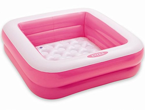 Intex Spielkiste, Swimming Pool, aufblasbar, quadratisch, für Babys und Kleinkinder, 57100 Rosa 57100