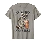 Unhinged and Feral Raccoon Drinking Iced Coffee T-Shirt