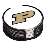 Thirstystone VPRDU-HA17 Stoneware Drink Coaster Set with Holder, Purdue University