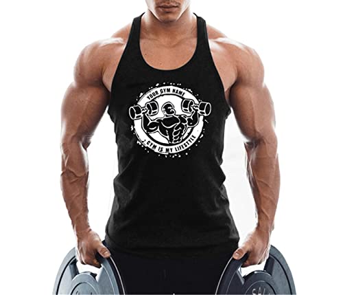 WAZZAP Herren Tank Top Ärmelloser Muskelshirt Stringer Gym Bodybuilding Training Fitness Sport Achselshirts T-Shirt Cover
