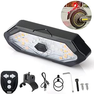 E Scooter Turn Signal,Remote Control Electric Scooter LED Blinker/Tail Light Compatible with Max G30/Ninebot/Segway XIAOMI M365/Pro2/1S Series , Adjustable Direction Scooter Turn Signal Rechargeable