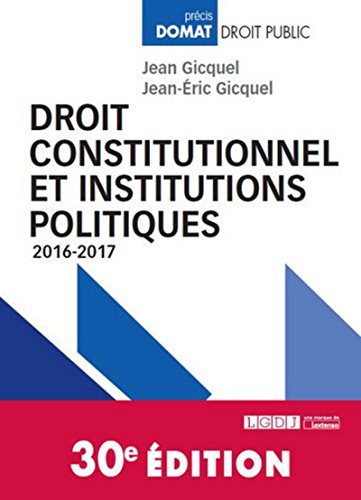 Droit constitutionnel et institutions politiques,