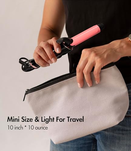 CIVEYA Mini Ferro de Ondulação Tamanho de Viagem com 5 Configurações de Calor Ajustáveis, Ferro de O
