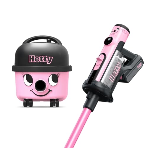 Henry Hetty Vacuum Bundle: includes 6 Litre 620W Cylinder Vacuum and 1 Litre 300W Hetty Quick Cordless Vacuum, Pink and Black