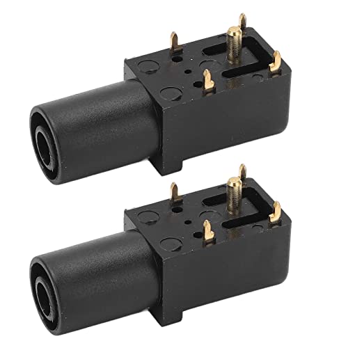 2 Stück PCB Bananenstecker 4mm Löttyp Panel Montage für Elektronik Labor (Black)