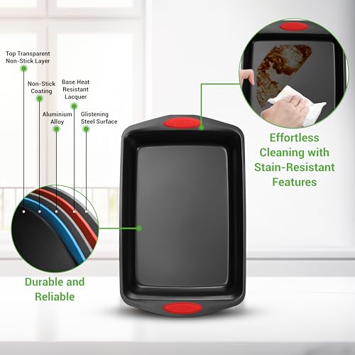 NutriChef-3-Piece-Baking-Pan-Set-Premium-Nonstick-Carbon-Steel-Bakeware-w-Silicone-Handles-Includes-Large-Medium-Small-Pans-for-Baking-Roasting-PFOA-PFOS-PTFE-Free-Black NutriChef 3 Piece Baking Pan Set Premium Nonstick Carbon Steel Bakeware w Silicone Handles Includes Large Medium Small Pans for Baking Roasting PFOA PFOS PTFE Free Black