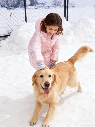 Image of Girls Winter Coat, Long Metallic Puffer Jacket