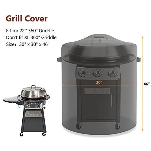 Qulimetal Grill Cover For 22" Cgg-888 360 Griddle, Heavy Duty Griddle Cover For Cuisinart Cgwm-003 360° Griddle Cooking Center #TOP1