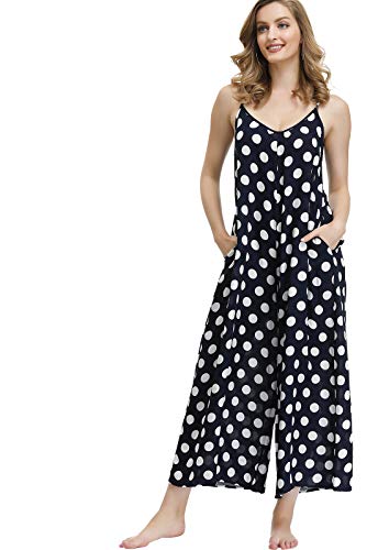 Image of BUENOS NINOS Women's V Neck Floral Maxi Dress Boho Printed Adjustable Spaghetti Strap Ethnic Beach Long Dress with Pockets