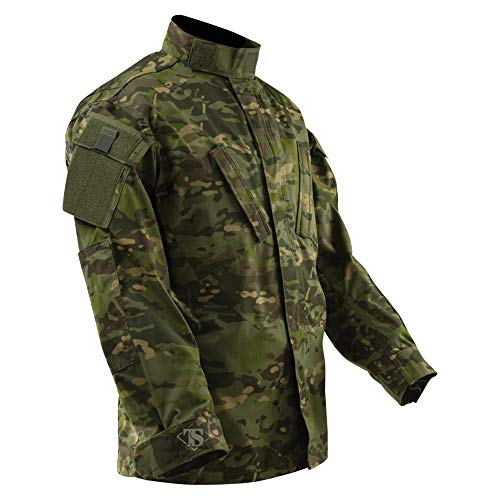 Tru-Spec Tactical Response Uniform Shirt for Men - NYCO Ripstop, Reinforced Shoulders, Hook-and-Loop Sleeve Pockets, Multicam Tropic - X-Large Tall