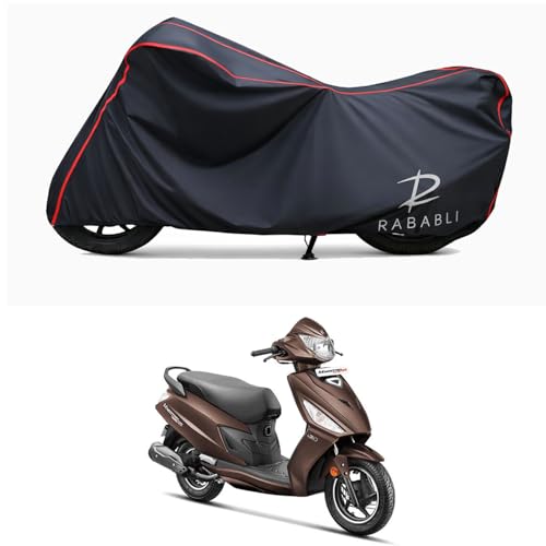 Image of Waterproof Bike Body Cover Compatible for | Hero Maestro Edge 125 Drum | Taffeta Fabric, Red Piping Design, Bottom Elastic Fit | Dustproof, Sun UV & Rain Protection for All Bikes