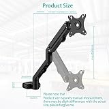 WORLDLIFT Ramię monitora z regulacją wysokości do ekranów 43.2 cm-68.6 cm ze sprężyną mechaniczną, VESA 75x75 i 100 x 100 – nośność do 7 kg