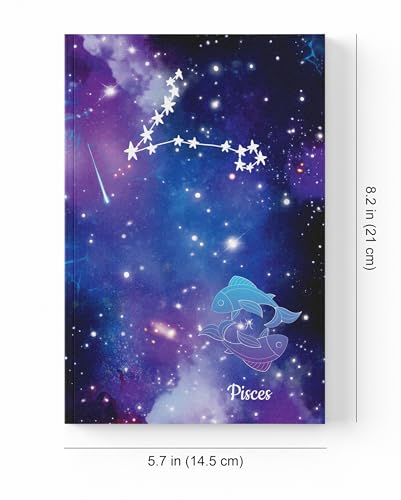 Image of AccuPrints A5 Premium Soft Bound Notebook Size 5.8 * 8.25 inches Diary for Girls and Women (144 Ruled Pages with planner, 80 GSM) (Pisces zodiac signs)