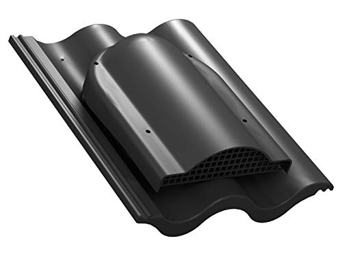 Preisvergleich Produktbild Flachlüfter für Benders - Palema S Dachsteinen, Dachlüfter Entlüfter Lüftungsziegel (RAL 9005 - Schwarz)