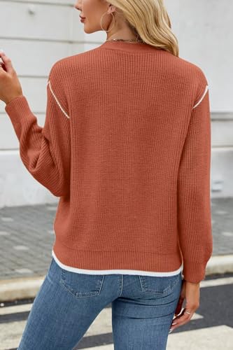 Image of Allimy Womens Slouchy Contrast Tipping Imitation Cashmere Short Cardigan Sweaters for Women Fall Fashion 2025 Trendy Coats