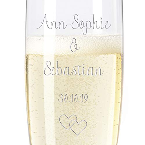 Leonardo Sektgläser mit Namensgravur und Herzen - 3