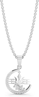Miss Highness 925 Sterling Pure Silver Pendant for Men & Boys, Religious Pendants with Chain, Minimal Silver Jewellery, wi... Price In India