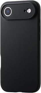 Elecom 宜丽客 iPhone Air 保护壳 保护套 混合硅 耐冲击 减震 混合动力 防尘涂层 聚碳酸酯 内部起毛材质 保护相机保护 无线充电 黑色 PM-A25BHVSCMGBK