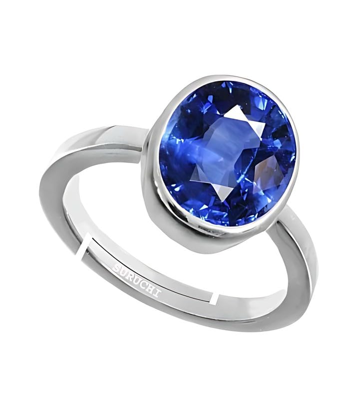 Bague saphir bleu neelam argent 925 ajustable à votre taille