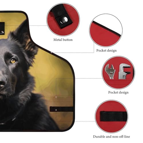 Delantal de Herramientas German Shepherd con 8 Bolsillos Negro miniatura 3